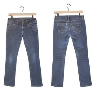 dELiA's Morgan Straight Leg Dark Wash Jeans Size 3 / 4 Early 2000s Y2K Retro